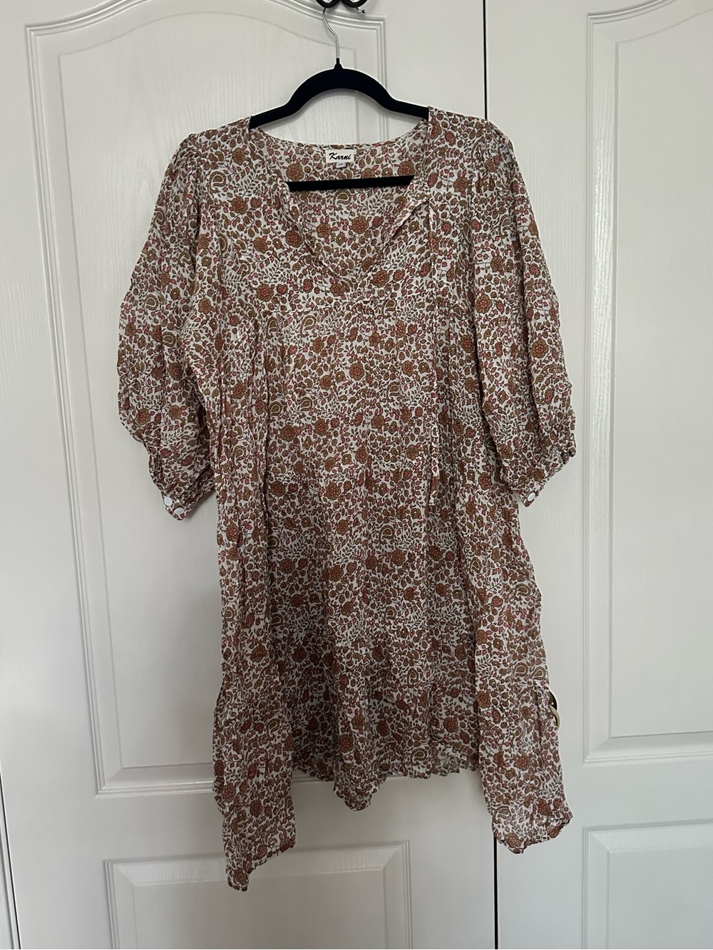 Karni Pink and Mustard Floral Dress